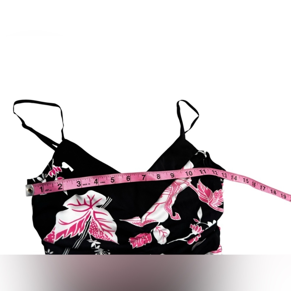 Vintage Rampage Pink Black Floral Mini Dress Stretch Strappy Y2K 90’s - Picture 13 of 13